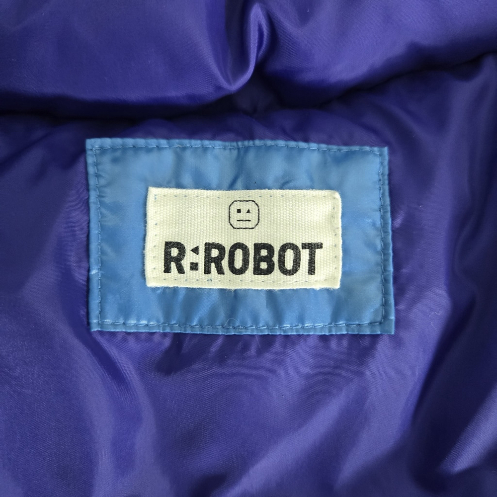 R:ROBOT Crew Boys Duck Down Puffer Vest Hooded Size 12 Blue Outdoor Layers Warm - Picture 5 of 9
